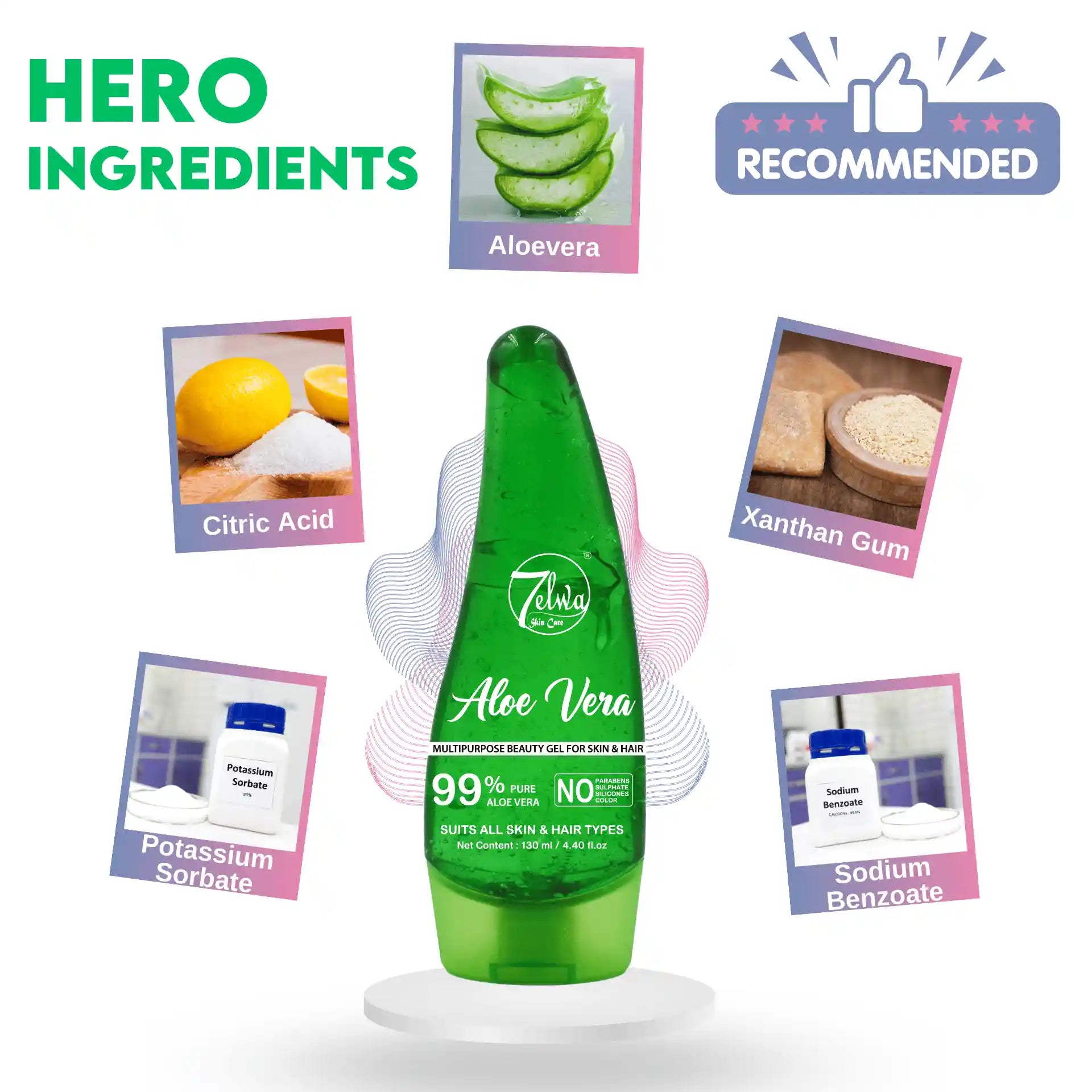 99.99% Pure Aloe Vera – Multipurpose Beauty Gel For Skin & Hair | 120 ml