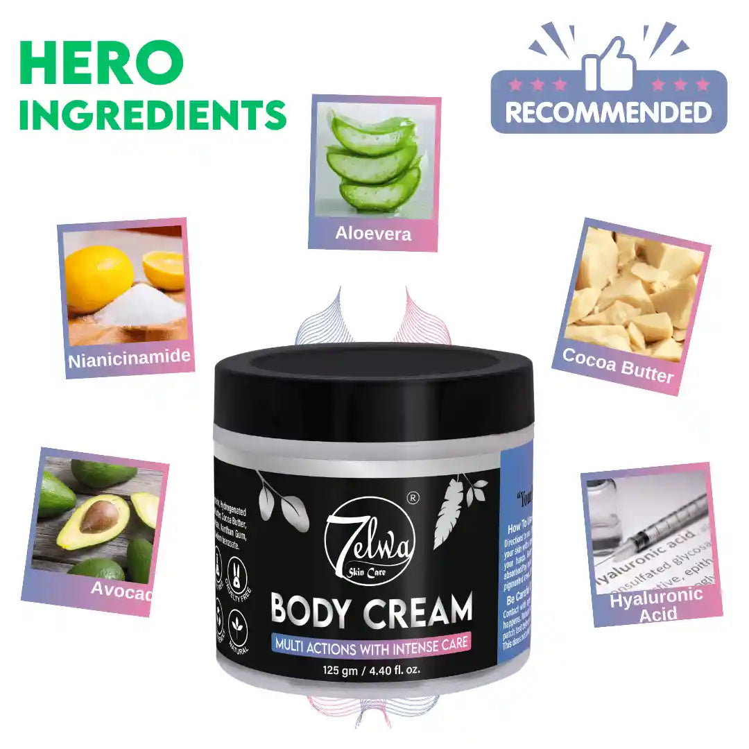 7elwa Body Cream | Multi Actions with Intense Care | For Body Skin Whitening | 125 GM