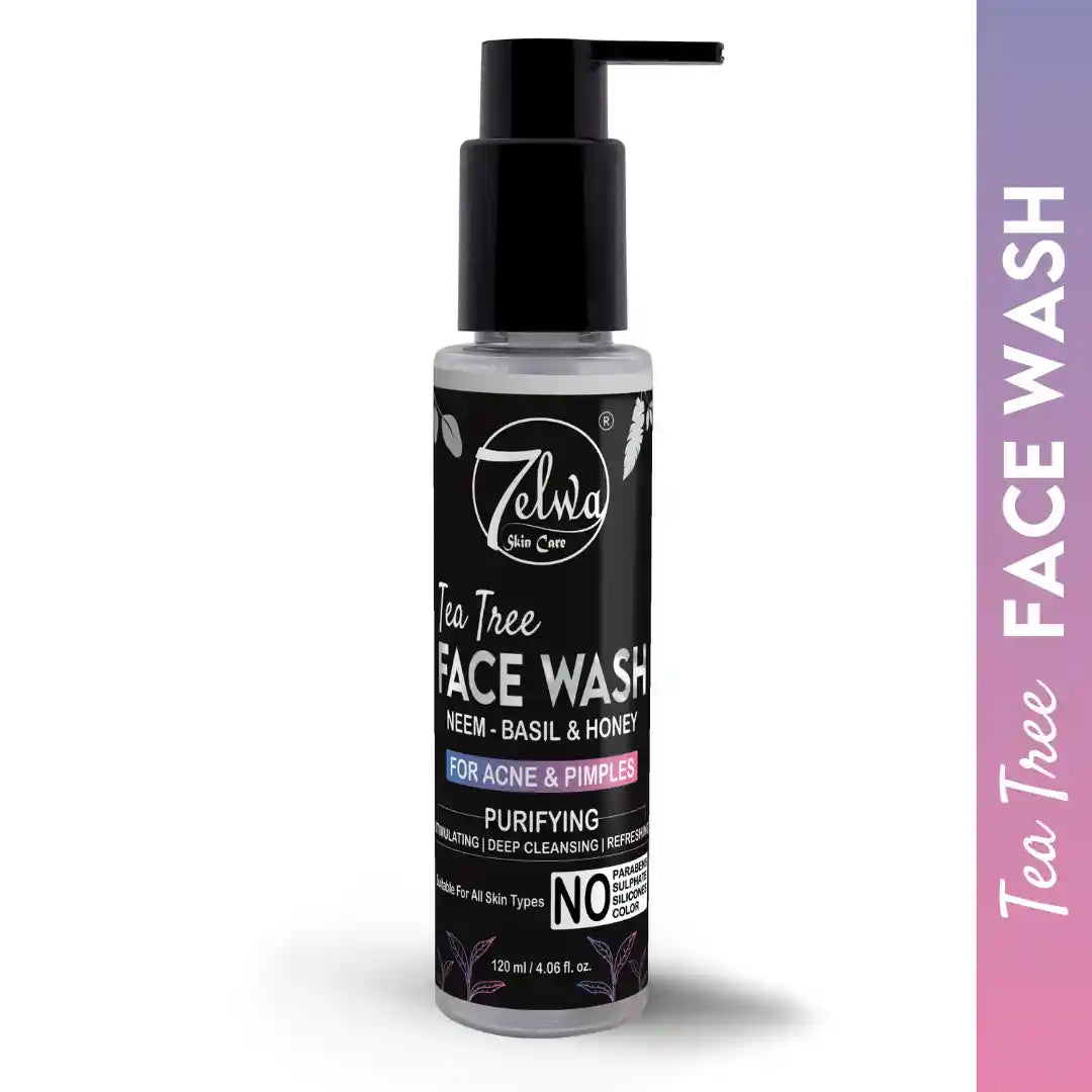 "Herbal facewash by 7elwa with Tea Tree, Neem and Basil for fresh glowing skin"