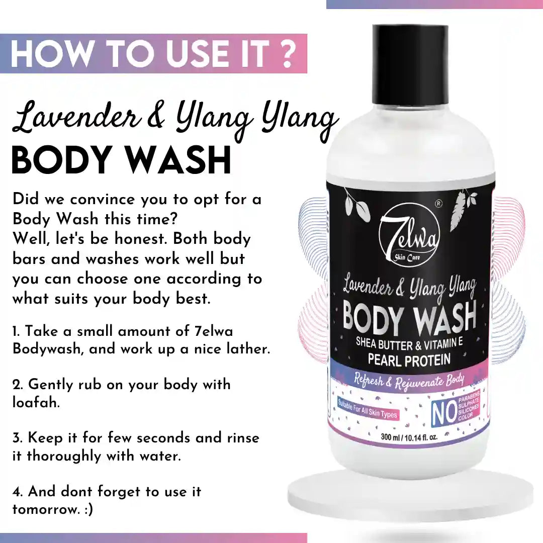 Lavender & Ylang Ylang Body Wash | with SHEA BUTTER & VITAMIN E | Refresh and Rejuvenate Body | 300 ML