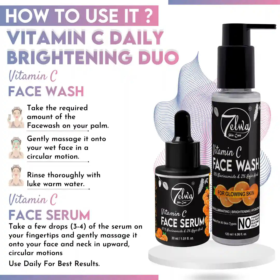 Vitamin C Daily Brightening Duo | Vitamin C Face Serum + Vitamin C Facewash