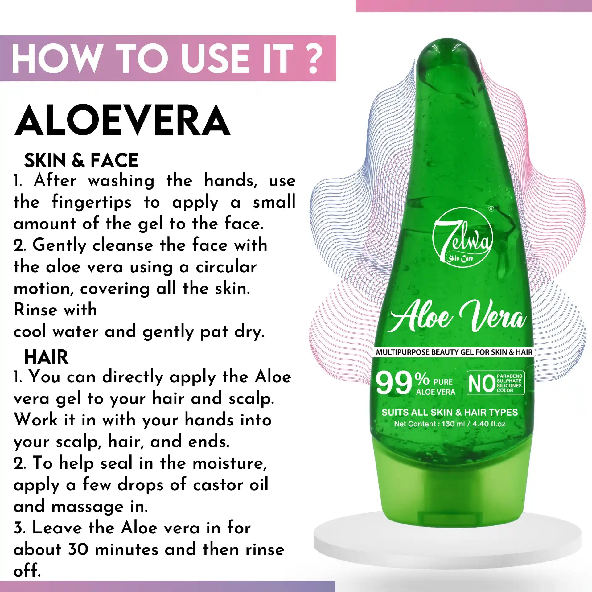99.99% Pure Aloe Vera – Multipurpose Beauty Gel For Skin & Hair  | 120 ml
