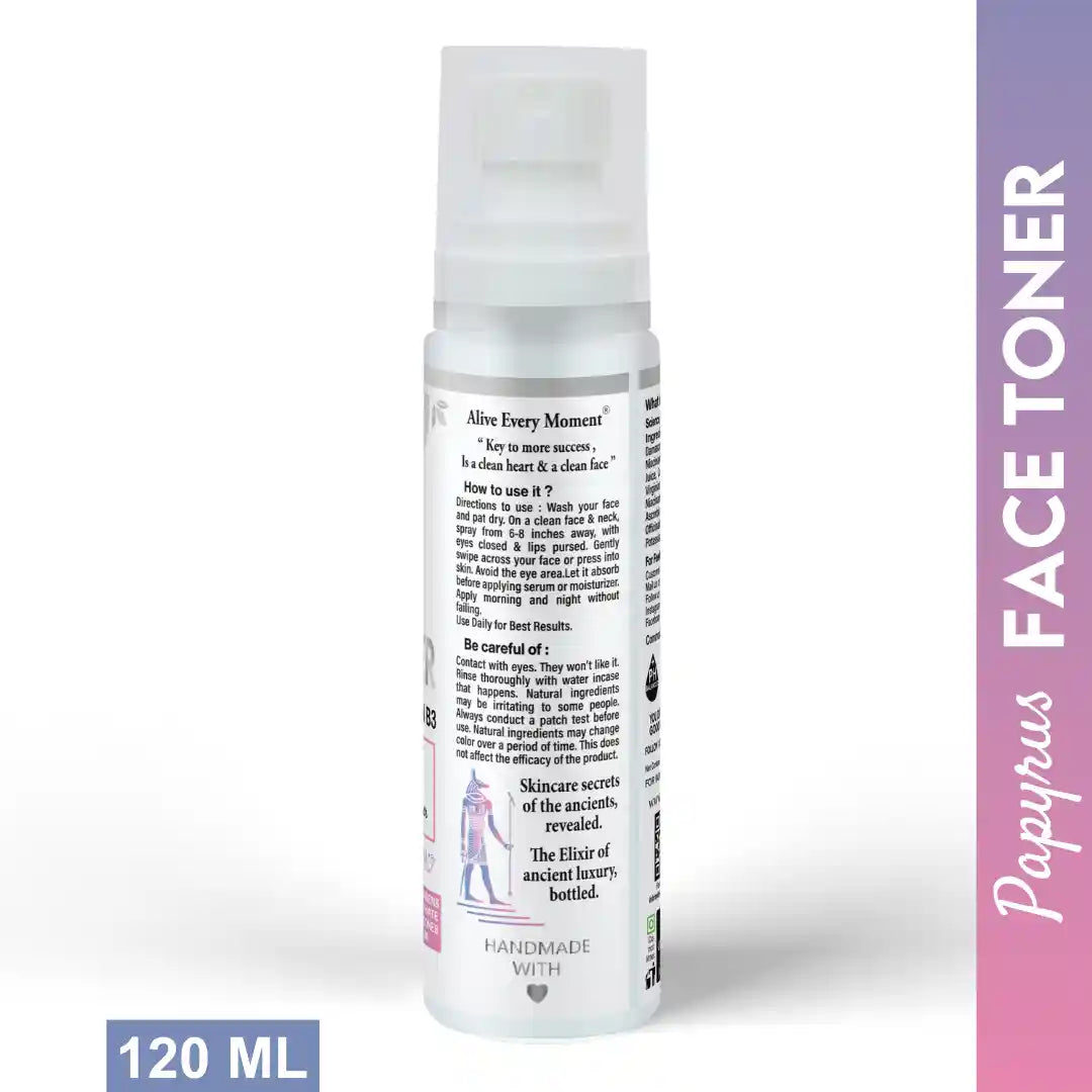 7elwa Papyrus Face Toner | with Rice Water & Vitamin B3 | Skin Clarifying | Egyptian Formula | 120 ml