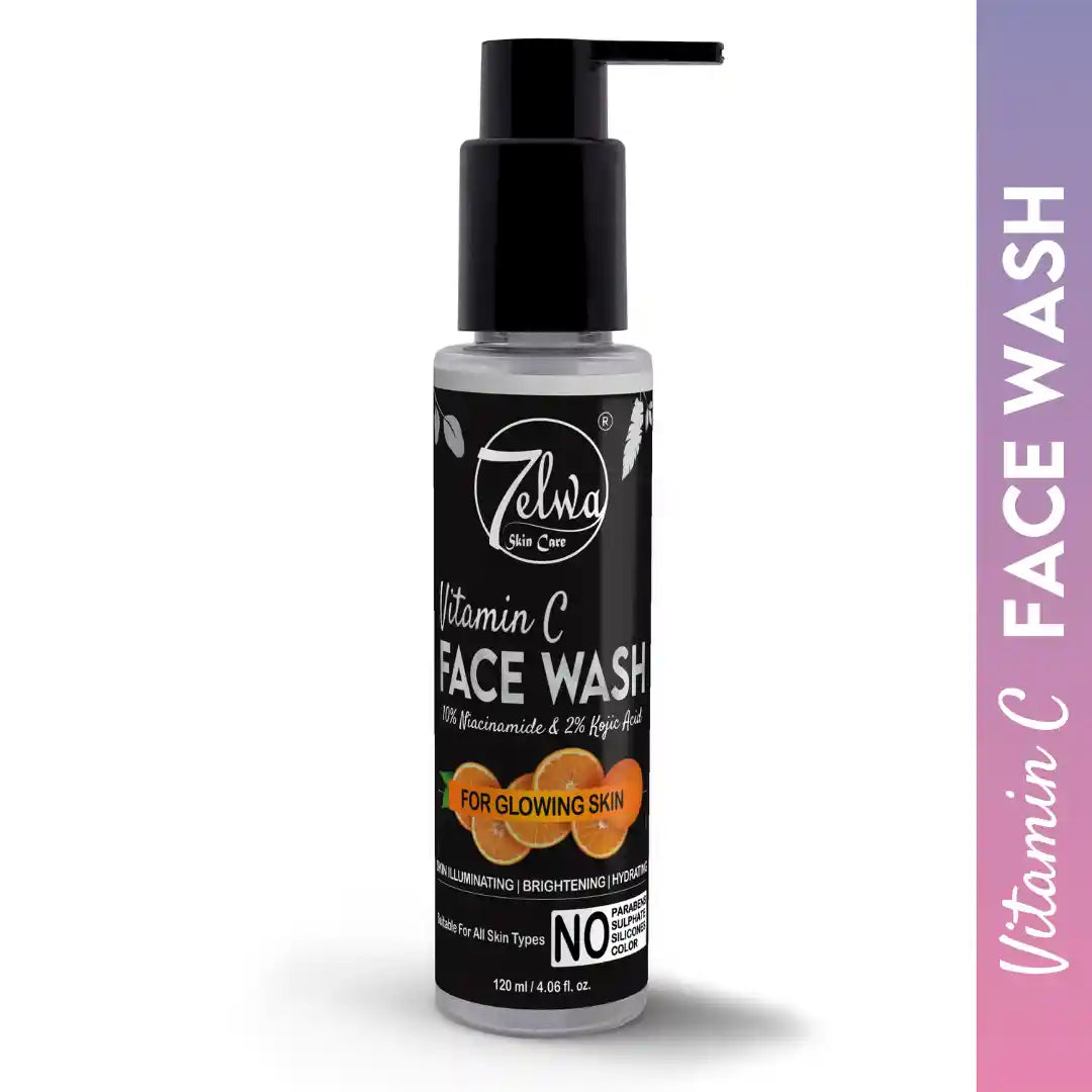 "7elwa Vitamin C Facewash – brightening daily cleanser for glowing skin"