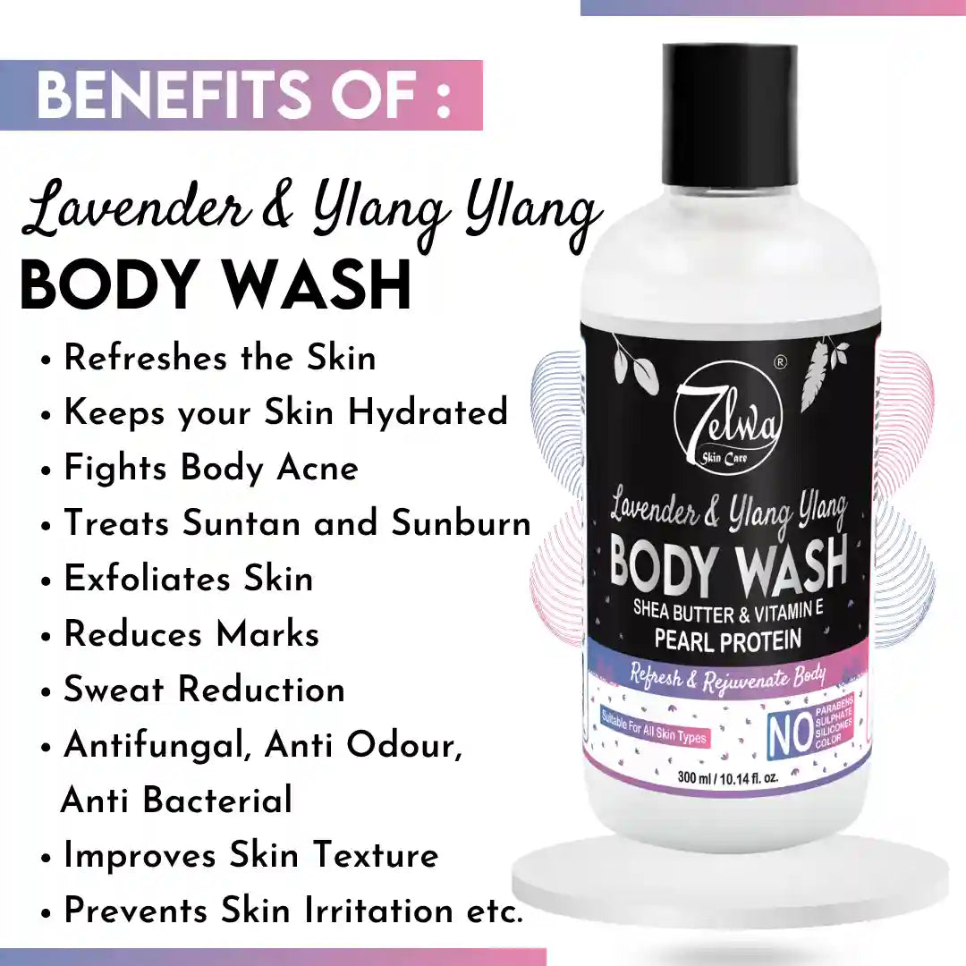Lavender & Ylang Ylang Body Wash | with SHEA BUTTER & VITAMIN E | Refresh and Rejuvenate Body | 300 ML