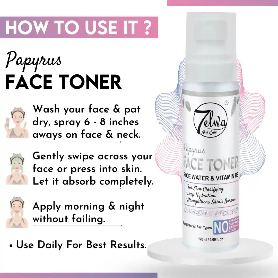 "Herbal face toner by 7elwa – Papyrus formula for skin hydration and radiance"